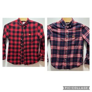 Lot Of 2 Simply Southern Men's‎ Long Sleeve Plaid Flannel Shirt Size Medium